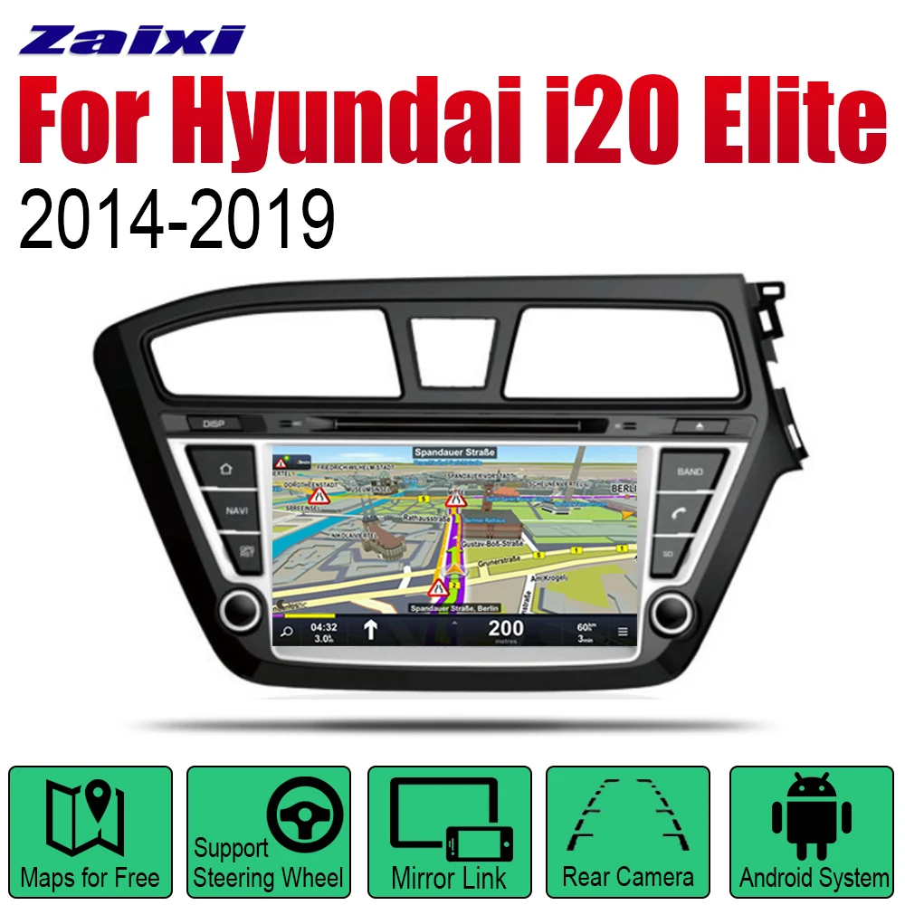 

ZaiXi Android Car DVD GPS Navi For Hyundai i20 Elite 2014~2019 player Navigation WiFi Bluetooth Mulitmedia system audio RHD