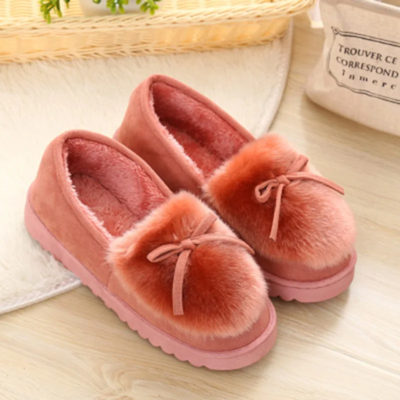 Зимние хлопковые тапочки женская домашняя нескользящая обувь из хлопка с милым