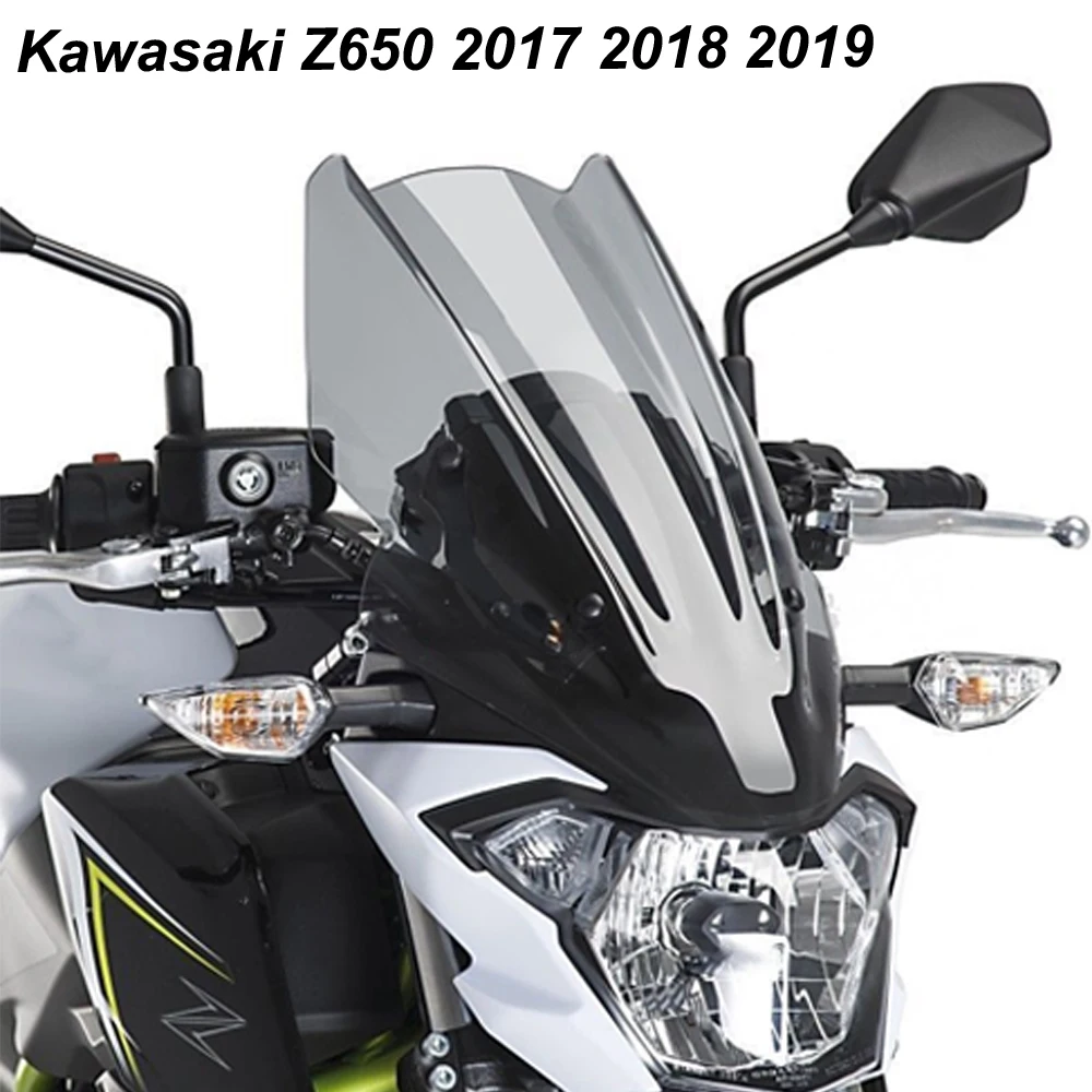 Защитный экран на лобовое стекло для Kawasaki Z650 Parabrisa с кронштейном мотоцикла 2017 2018