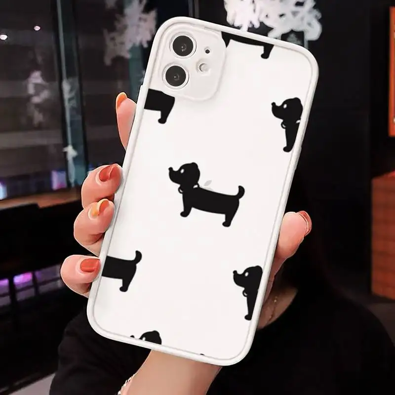 

Dachshund Bulldog Cartoon cute Phone Cases matte transparent For iphone 7 8 11 12 plus mini x xs xr pro max luxury brand cover