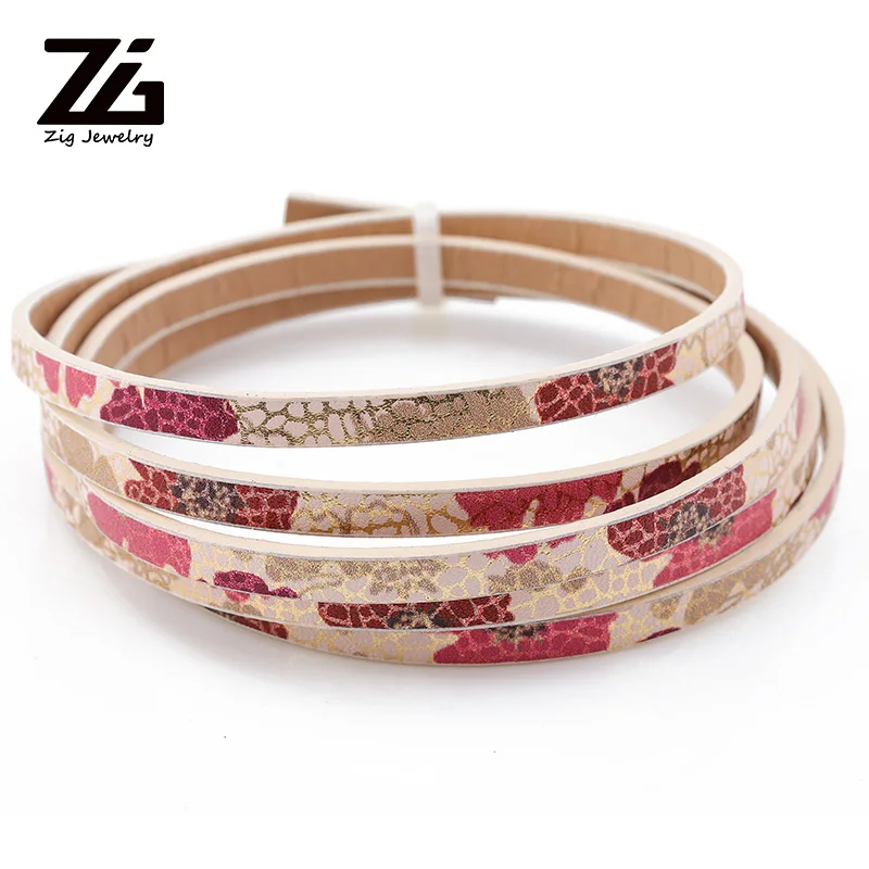 

ZG 5mm flat PU leather rope fashion bracelet bracelet leather rope jewelry accessories handmade bracelet material