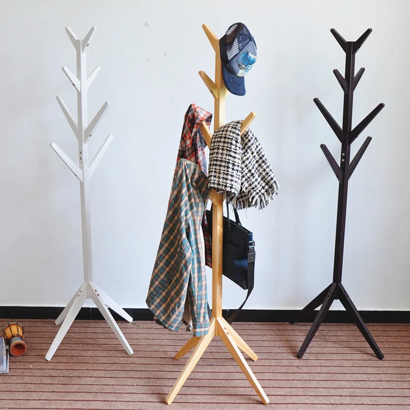 Современная напольная вешалка для пальто из массива дерева в спальню подвесная