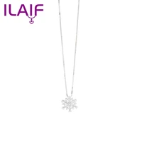 ladies necklace girls popular snowflake shiny crystal necklace rhinestone snow pendant necklace new year gift jewelry