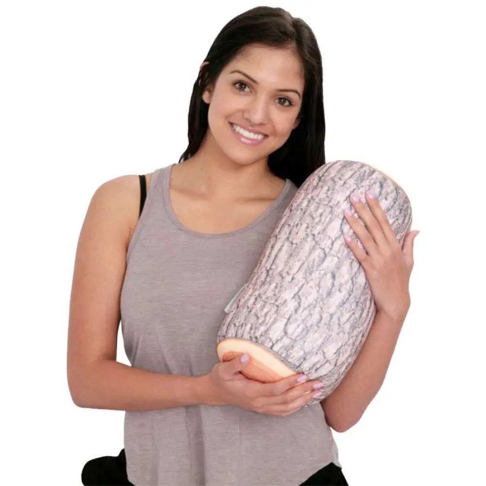 Цилиндрическая мягкая подушка из микробусин дерево пень рулон подушки для