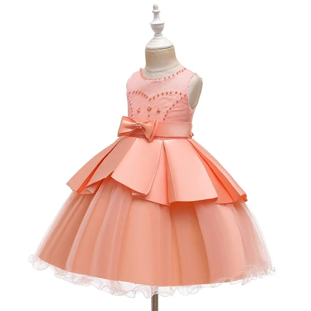 Платья для девочек с бантом и бисером платье принцессы представления вечерние