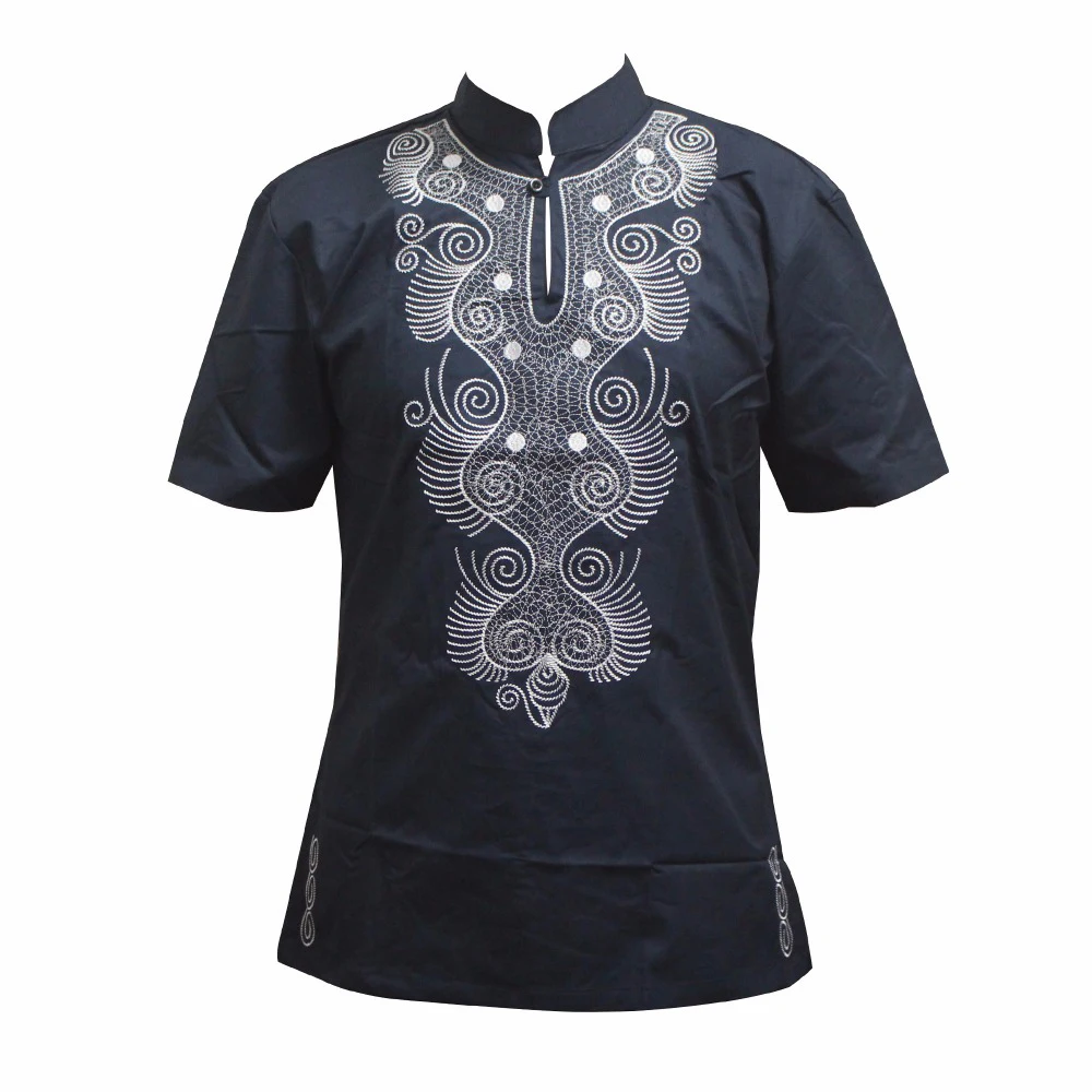 Футболка в африканском стиле Dashiki Men Shirt Hippie Vintage Haute Tribal Blouse Embroidery Nigeria Ankara Muslim clothes.