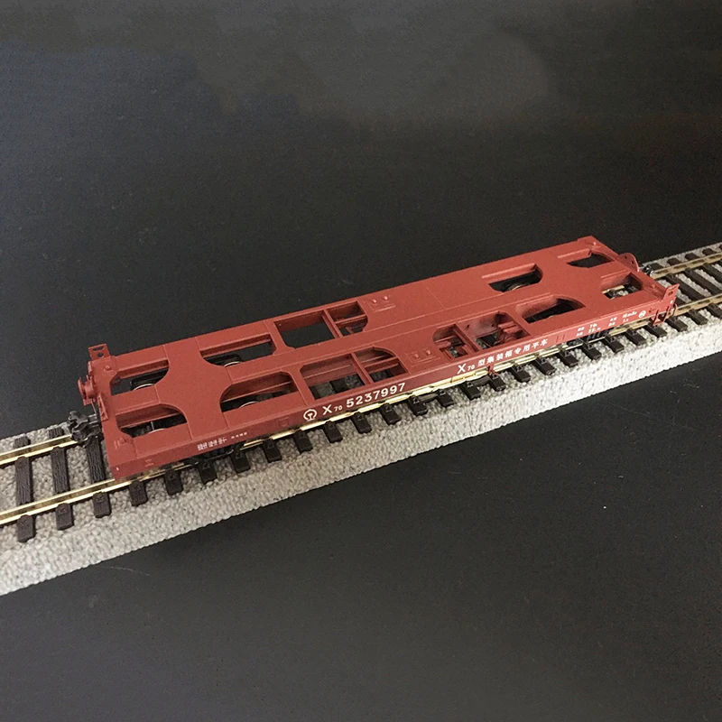 

1/87 Simulation Train Model Flat Car Two-carriage Set Train Accessories