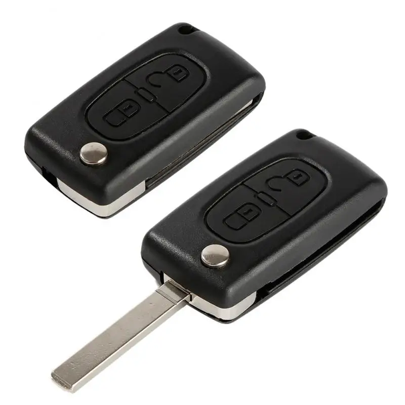 Дистанционный ключ брелок в виде ракушки с лезвием 2 кнопки для Peugeot 407 408 307 308 107 207