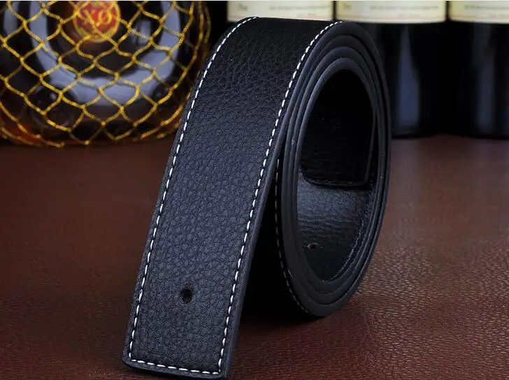 Роскошный мужской ремень из натуральной кожи с пряжкой гладкий двусторонний