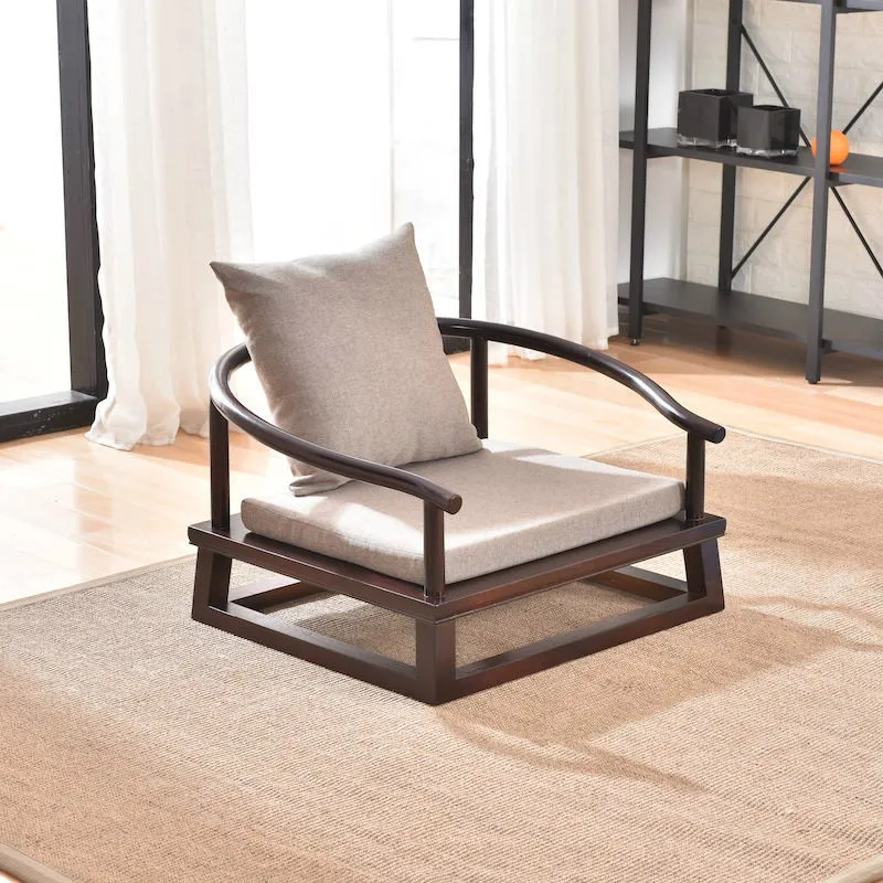 Low Armchair Asian Chinese/japanese Style Solid Wood Leisure  Seating For Gaming,reading,watching Tv