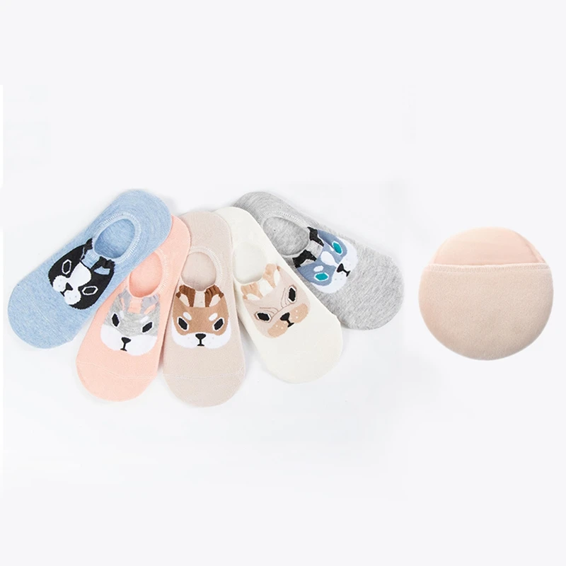 3 шт. женская косметика: 1 пара синие противоскользящие носки с собачкой очень