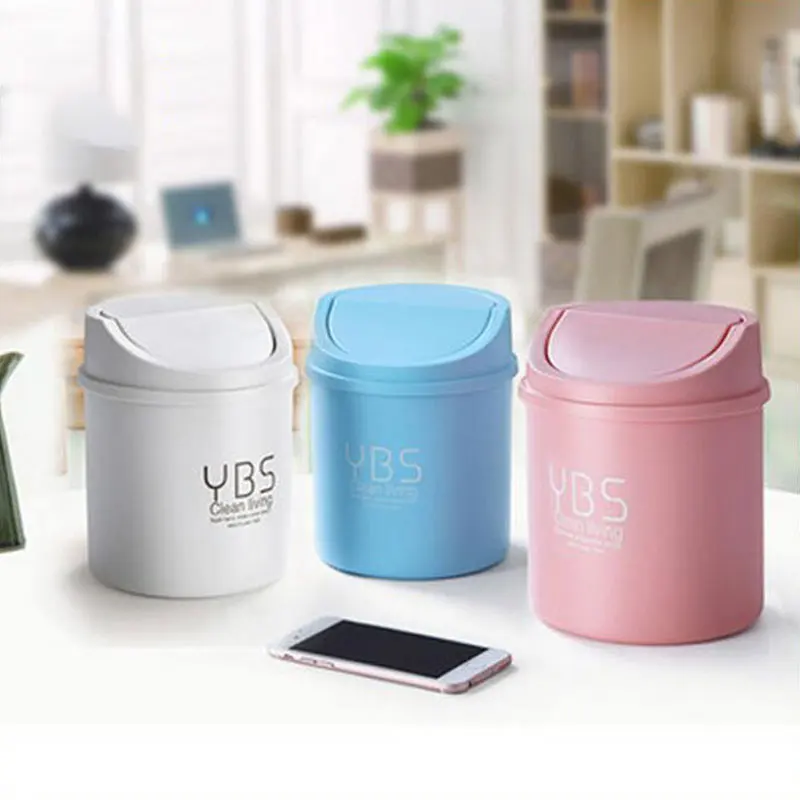 

Creative Mini Waste Bin Desktop Trash Household Office Supplies Plastic Trash Can Bucket Eco-friendly Dustbin Pencil Storage