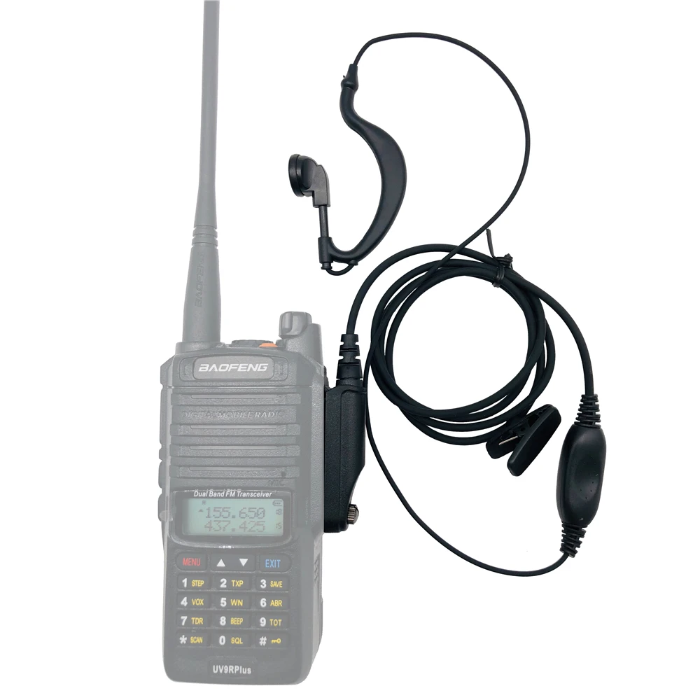 baofeng uv 9r plus earpiece waterproof headset earphone for baofeng walkie talkie uv 9r bf 9700 bf a58 uv 9r plus two way radio free global shipping