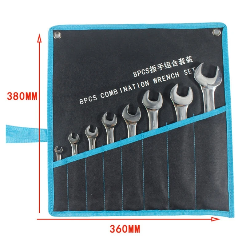 

8/11Pcs Ratchet Combination Wrench Set with Roll-up Storage Pouch Vanadium Steel Spanner Hand Repair Tools