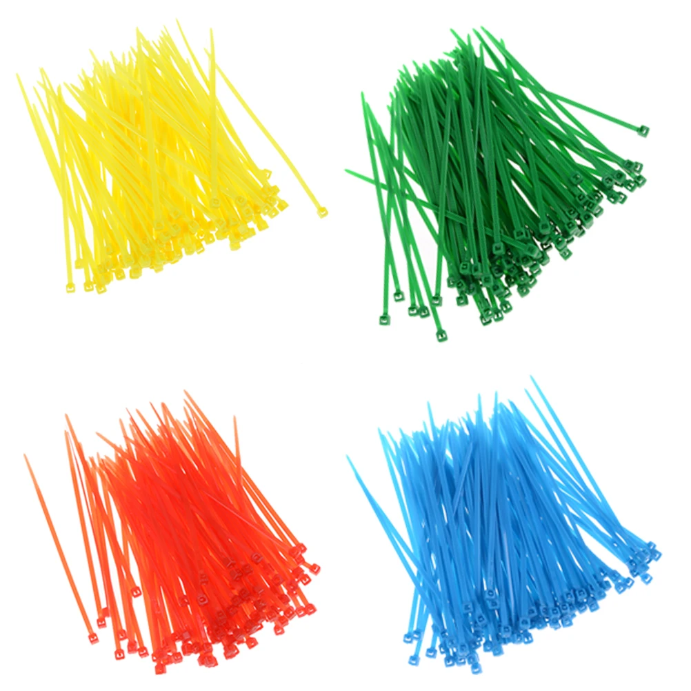 

100Pcs/lot Colorful Wire Zip Tie 3*100mm width 2.5mm Factory Standard Self-locking Plastic Nylon Cable Ties Wholesale