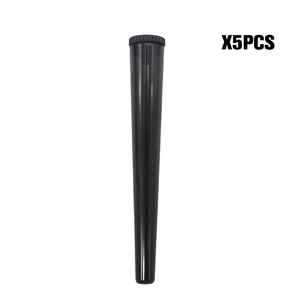 Черный 5 шт Новое поступление акриловые контейнеры для сигарет Doob tubes 115 мм конусы для хранения сигарет герметичные трубки Doob Водонепроницаемая коробка для таблеток. Цвет случайный - Цвет: Черный