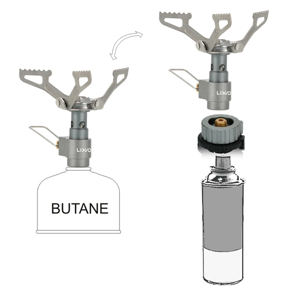 Lixada титановая мини Сверхлегкая газовая плита с картриджем адаптер для заправки