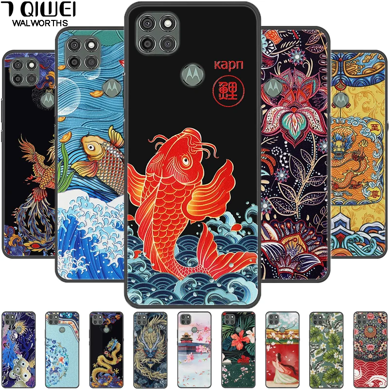 

For Moto G9 Power Case 3D Retro Emboss Silicone Phone Cover For Motorola Moto G9 Power Cases G9Power G 9 Power Capa Soft Relief