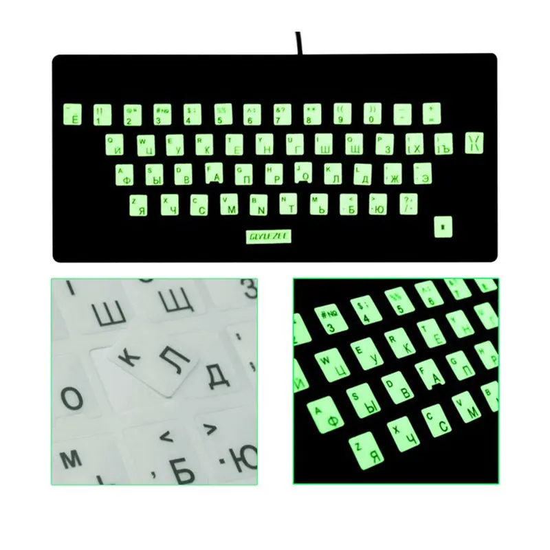 

Arabic/Russian Keyboard Stickers Luminous Laptop Desktop Keyboard Letter StickersAA