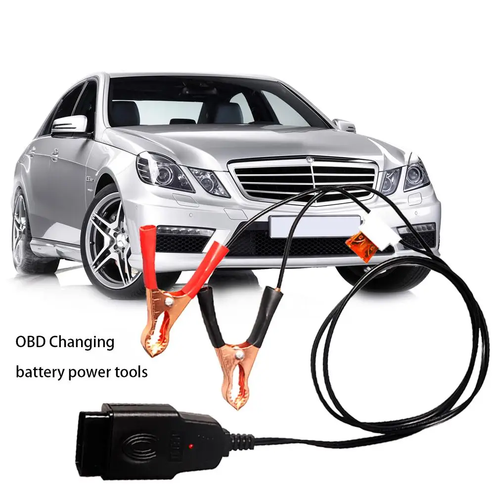 

Vehicle E C U Emergency Power Supply Cable Memory Saver OBD Changing Battery Power Tools Replace Battery Leakage Detector