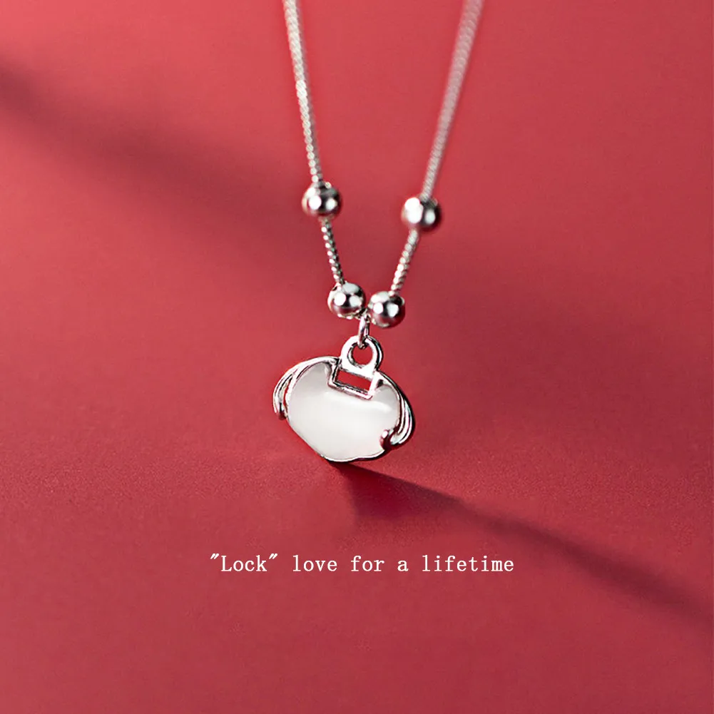 

Vintage transport Lock Women's pendant necklace wedding Pendant Necklaces s925 string silver Jewelry accessories necklace