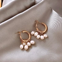 french gentle pearl tassel earrings contracted c word fair maiden temperament earrings small earrings jewelry gifts