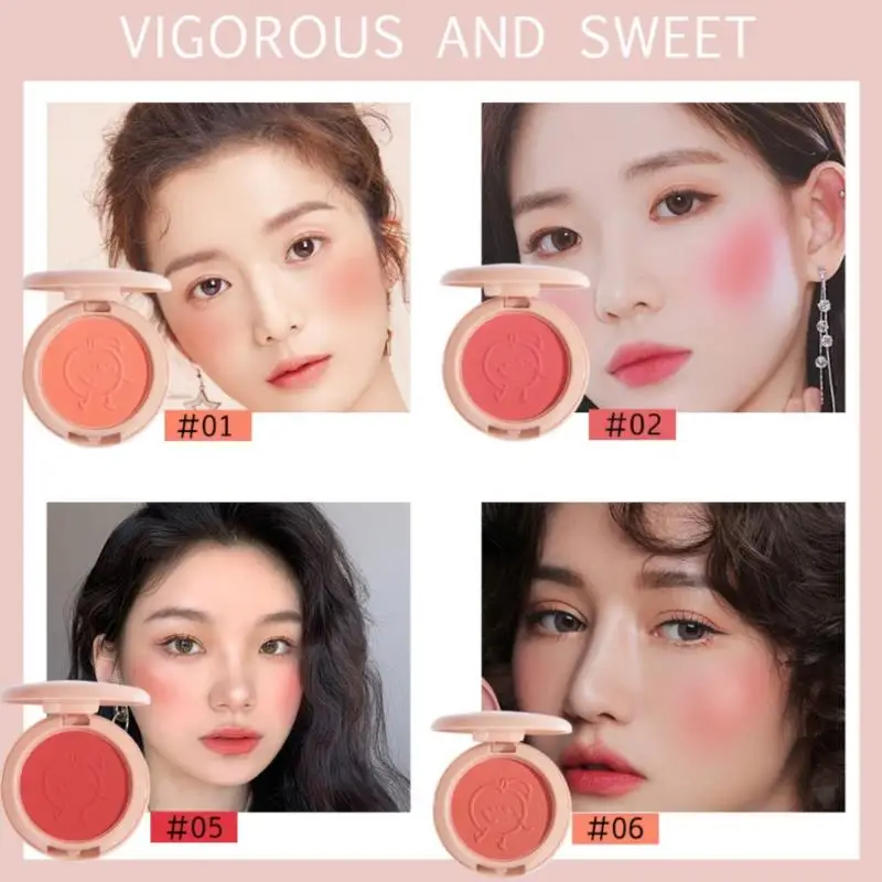 

Девушка Румяна персиковый крем макияж румяна палитра щек контур фотокрем