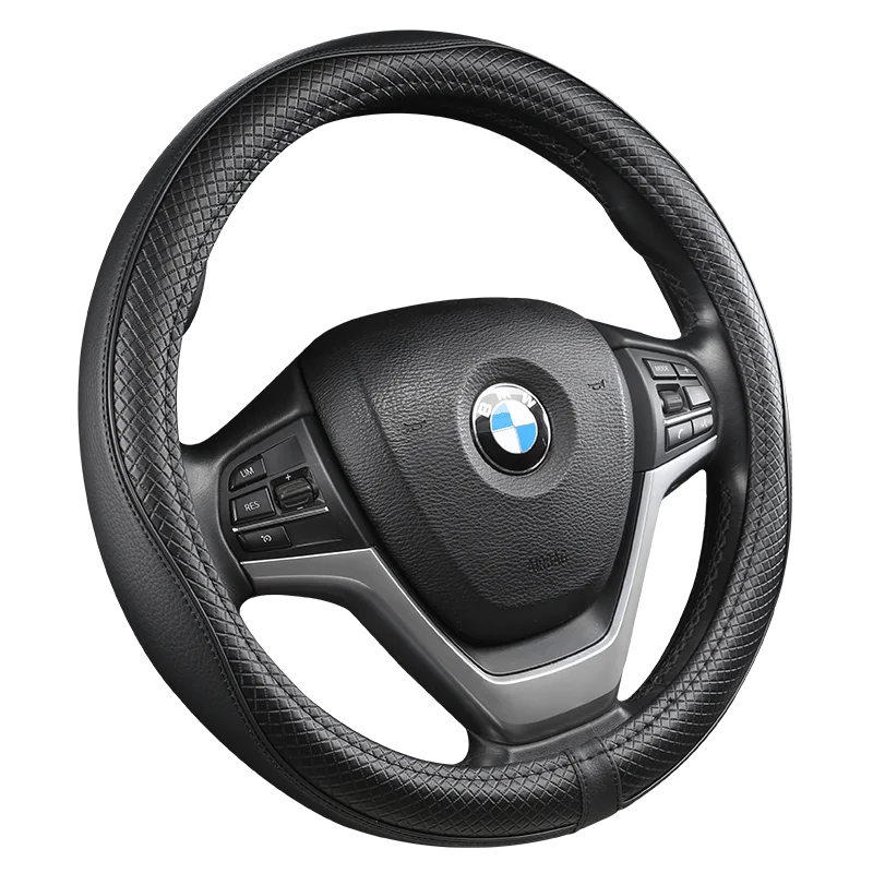 

38CM Car Steering Wheel Cover Anti slip Leather Cars Wheels Covers Breathable Hand Stitching Steering-Wheel Car-stying Universal