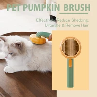 pumpkin self cleaning slicker comb for dog cat puppy rabbit grooming brush tool gently removes loose undercoat tangled hair