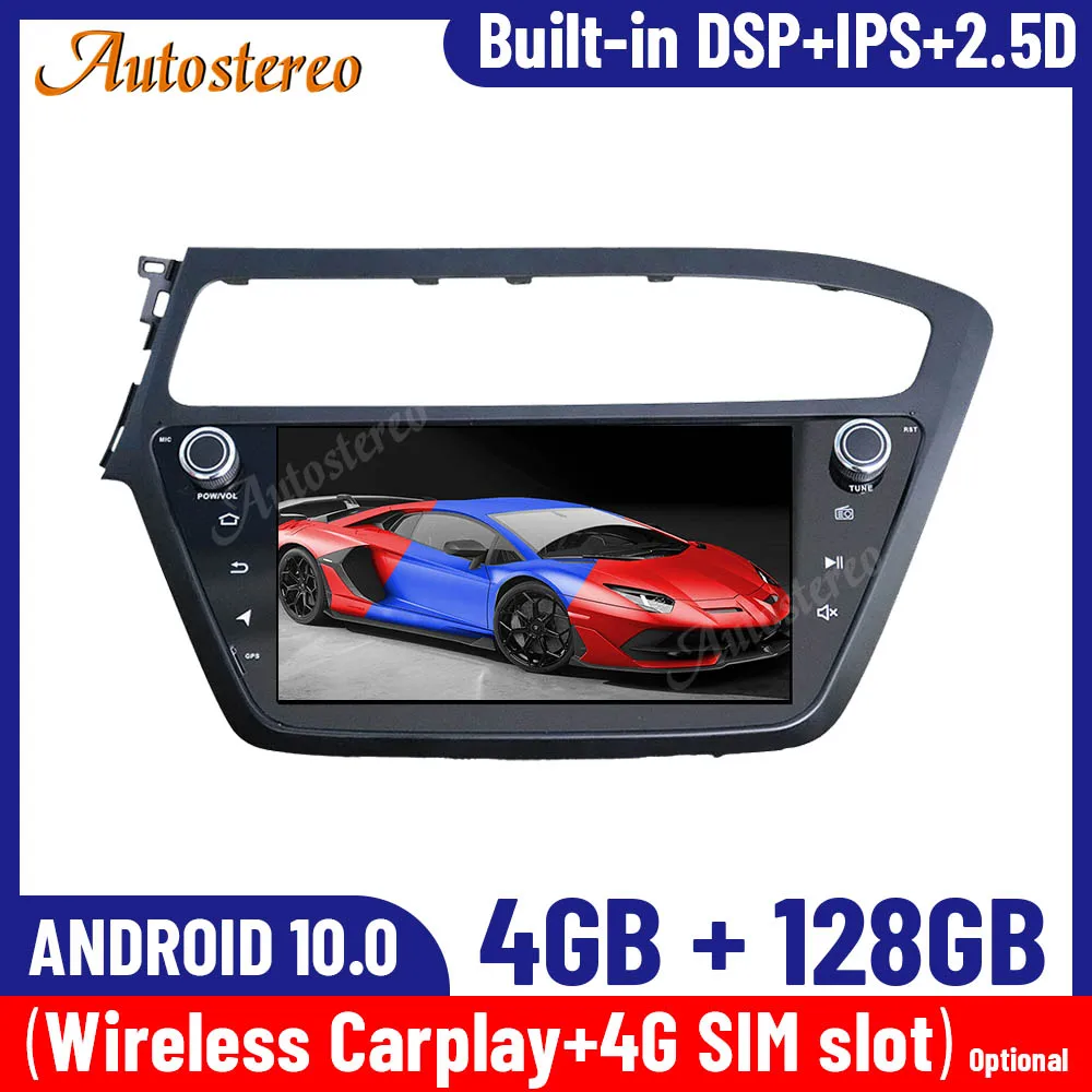 

Android 10.0 4+128GB IPS Screen For Hyundai I20 2018 Car GPS Navigation Multimedia Player Tape Recorder Head Unit DSP Carplay