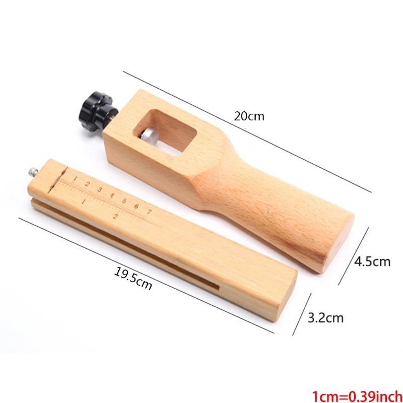 

Adjustable Leather Tools Strap Cutter Strip Belt DIY Wooden Knife Leather 5 Blad R9JC