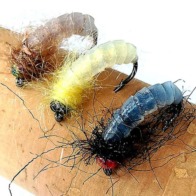 1box KKWEZVA 24 шт Искусственные Nymph Scud силиконовые кожи рыболовные крючки Мухи Для Летающая форель Рыбалка привлекает насекомых приманки - Цвет: 1box