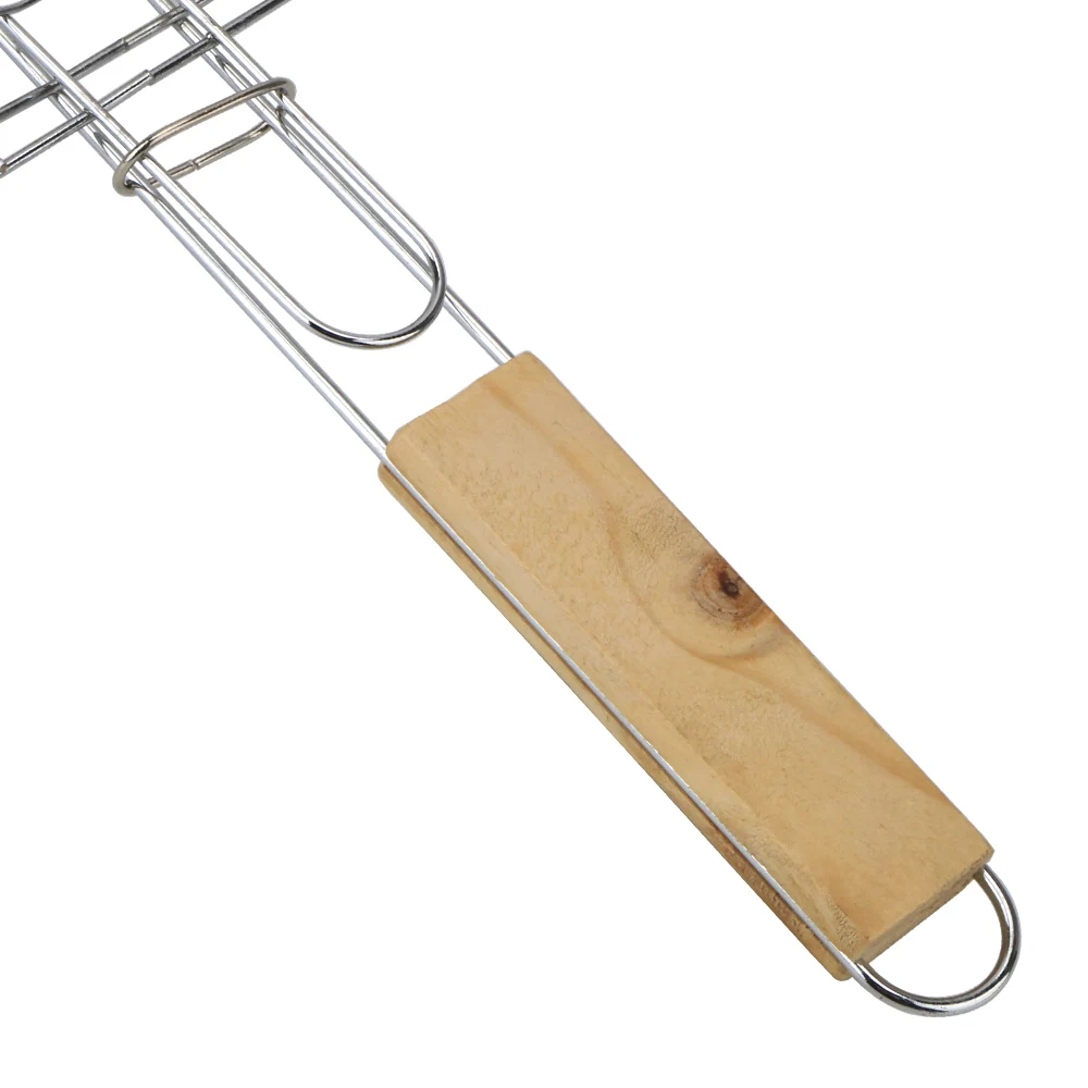 

Grill Mesh Stainless Steel Grilling Basket Barbecue Grilling Foldable BBQ Grill Mat Meat Fish Clip Holder Reusable