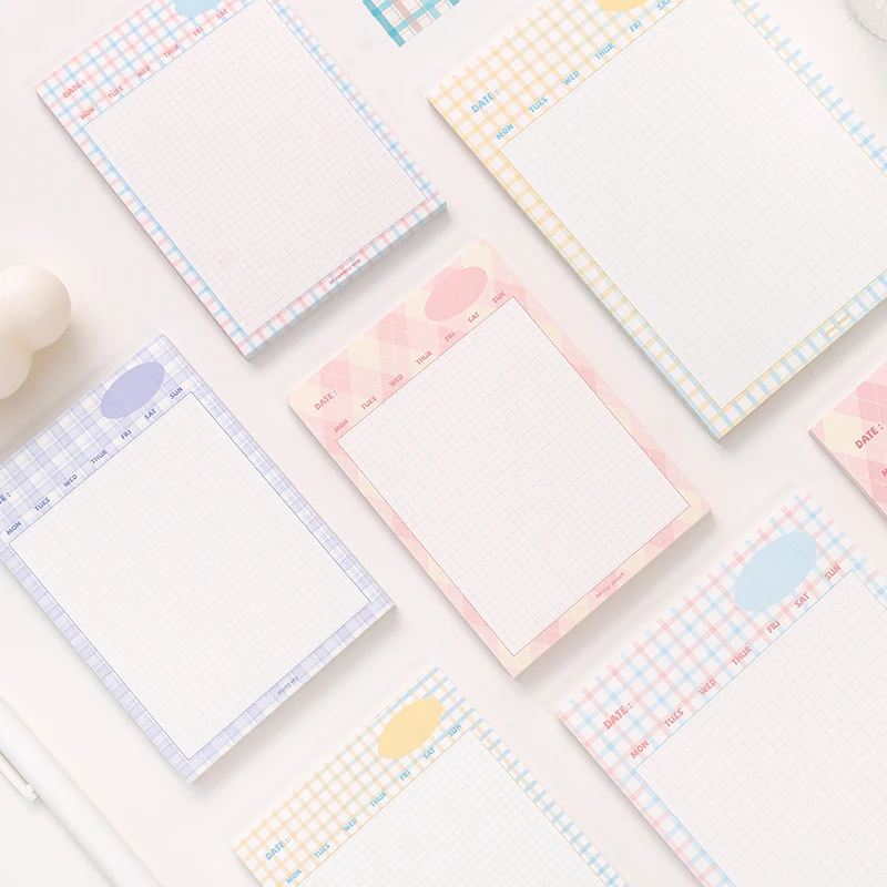 

50 Sheets/Pack Large Good Mood Series Fresh Style Grid Portable Writing Memo Pad Paper Message Note Office Student Stationary