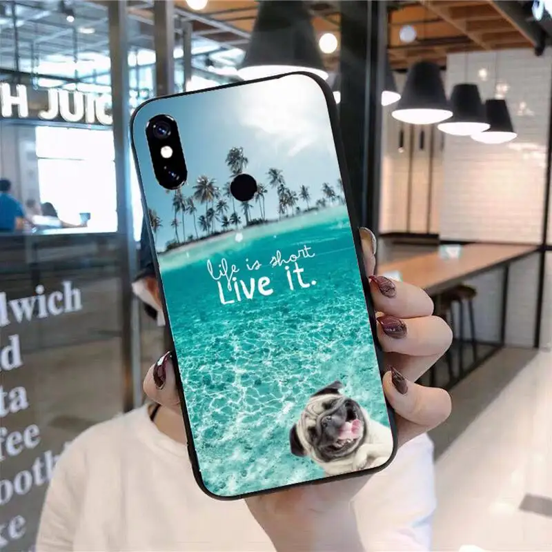 

Pug French Bulldog beach sunset Phone Case For Xiaomi Redmi 7 8 9t 9se k20 mi8 max3 lite 9 note 9s 10 pro