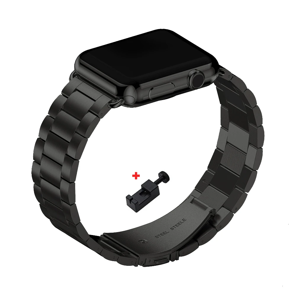 Ремешок из нержавеющей стали для Apple Watch 44 мм сменный Браслет iWatch series 5 4 3 2 40 42 38