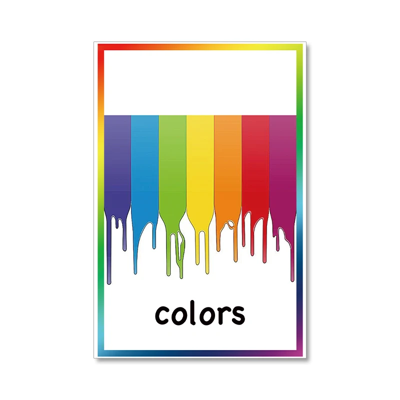 

12pcs Color Study Cards English Flash Cards for Baby Kids Montessori Learning Cognitive Educational Toy