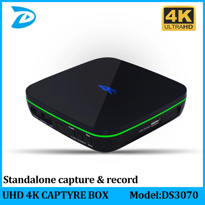 HD 4K video recording box h.265 encoding HDMI collector