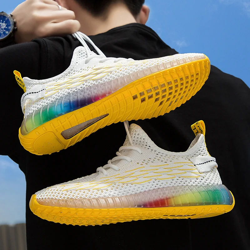 Новые кроссовки мужские 2019 спортивные уличные дышащие с принтом 4D Hombre Zapatillas |
