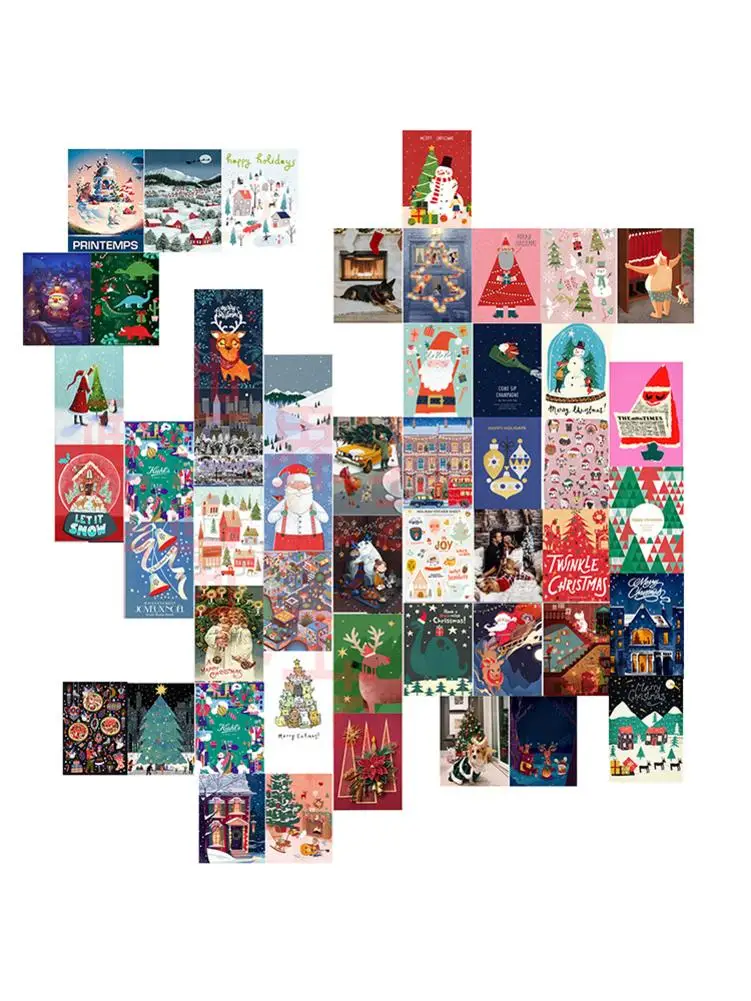 

Christmas Photo Collage Kit Room Decor Wall Aesthetic Pictures Xmas Theme Postcard Home Wall Art Painting Card Decor