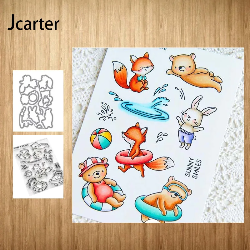 Металлический Трафаретный вырубной штамп и резиновых штампов Животные Банни