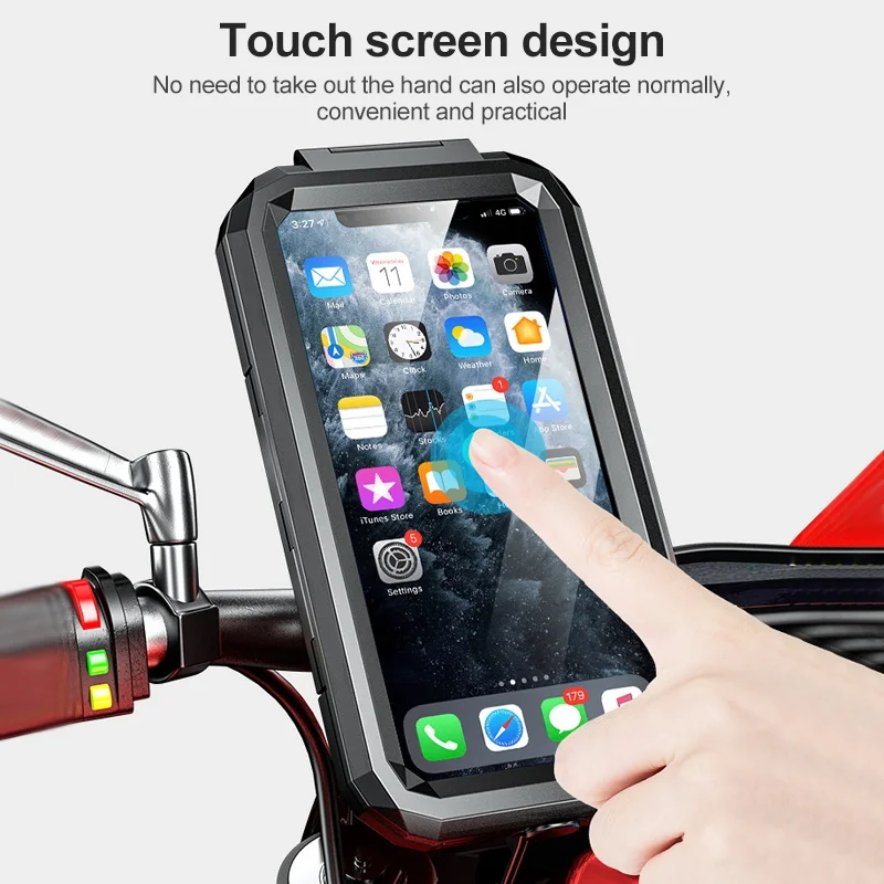 bike phone support waterproof case bike motorcycle handlebar rear view mirror stand holder for 4 7 6 8 mobile phone mount bag free global shipping