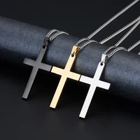 new cross pendant titanium steel stainless steel men necklace jesus christian jewelry