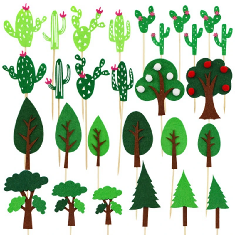 Лесные деревья торты сосна яблоко торт Декор джунгли сафари день рождения