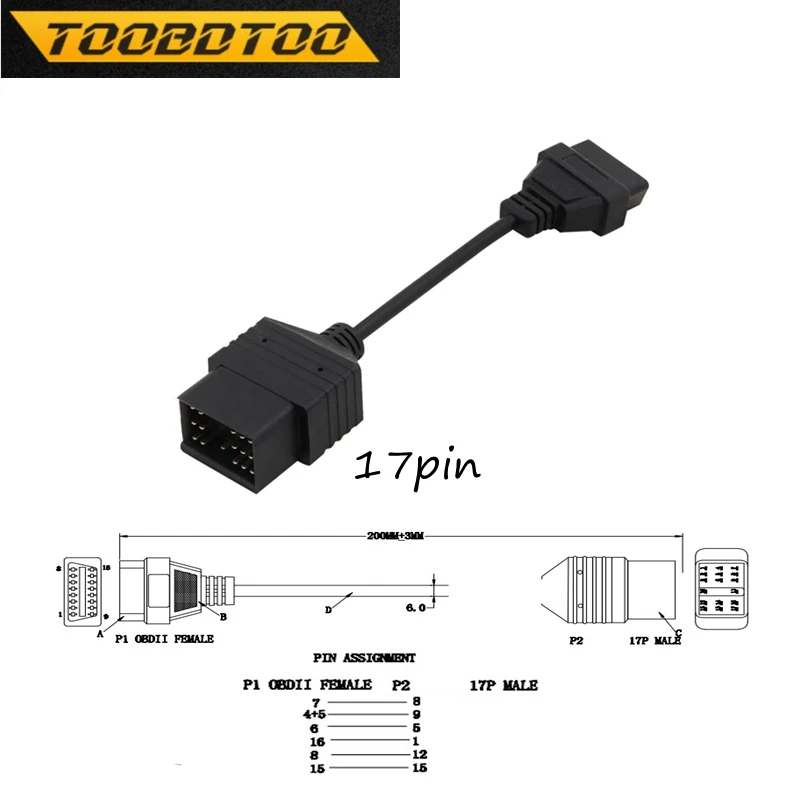 

OBD Cable For Toyota 22 Pin to OBDII 16Pin Female Connector Adapter Cable DLC Lead for Toyota 17pin OBD Cable Free Shipping