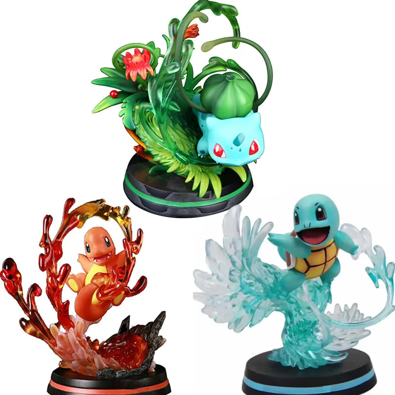 Аниме чармандер Bulbasaur Squirtle ПВХ Фигурки игрушки первого поколения Покемоны Фигурки игрушки для детей подарки на день рождения