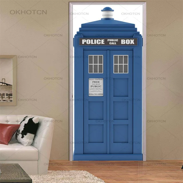 Наклейки на двери полицейская коробка самоклеящиеся водонепроницаемые