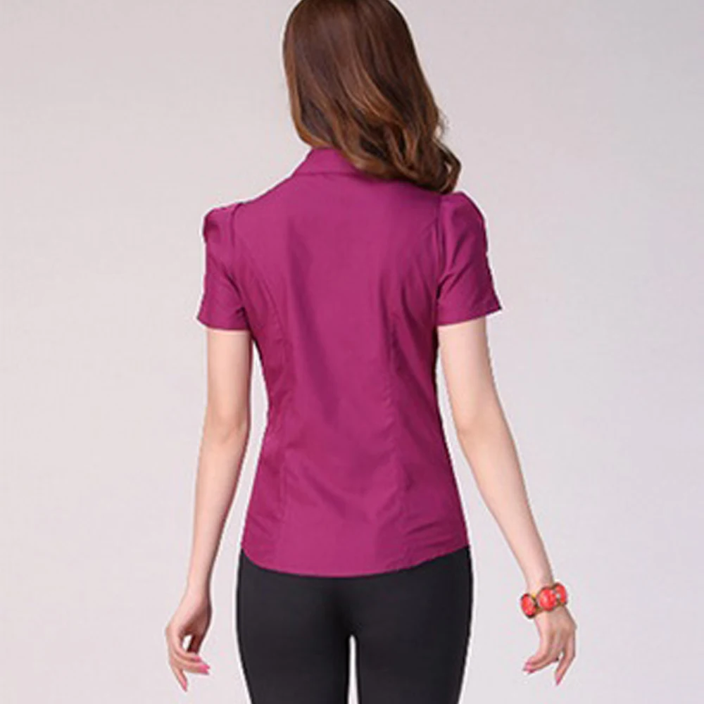 Рубашки женская рубашка топы с коротким рукавом белая офисная блузка для женщин