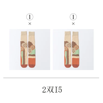 2 PAIR Pack 2 пары в упаковке Асимметричный узоры уличный стиль под коленом гольфы - Цвет: 2 PAIR Pack