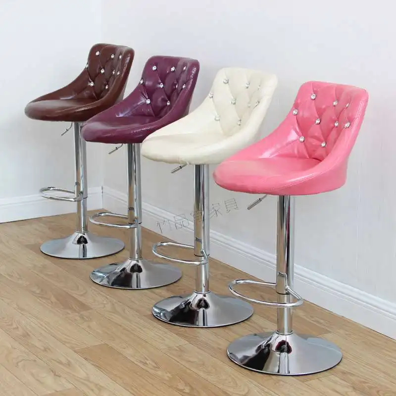 

European bar stool chair lift swivel chair bar stool beauty dressing backrest dining chair makeup artist chair
